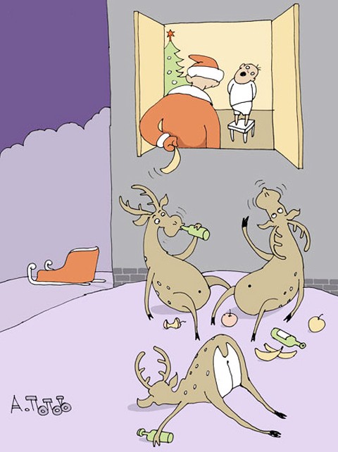 карикатура «Олени Санты: С Рождеством!!!» - «Дети»