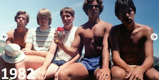 Пятеро друзей фотографируются на память на одном и том же месте (озеро в Калифорнии) каждые 5 лет. - «Прикольные картинки»